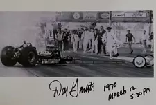 NHRA AHRA DON GARLITS VTG DRAG RACING LION'S SIGNED EXPLOSION PHOTO CARD