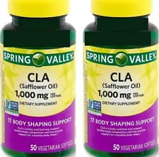 Spring Valley CLA Safflower Oil Dietary Supplement 1000 mg 50 count Exp 12/2024