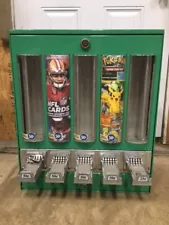 Green 5 column Pokemon Card Vending Machine TCG NFL Football Trading Card 5 Slot