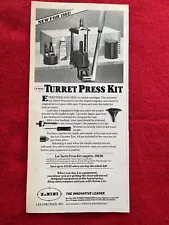 Vintage 1983 Lee Turret Press Kit Print Ad Cartridge Reloader Ammo Ad