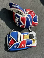 Brian’s Custom Pro Goalie Catching Left Hand Glove, RH Blocker Red White Blue