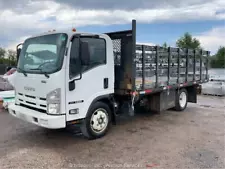 2013 Isuzu NPR S/A 18' Flatbed Stakebed Utility Delivery Truck Diesel bidadoo