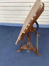 65879 Antique ANCO Built Adjustable Drafting Table Working Condition