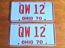 Vintage Pair Of 1970 Ohio License Plates