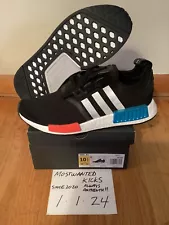 DS 2020 Adidas NMD R1 Black Silver Solar Red Men’s Sz 10.5