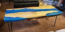 CUSTOM EPOXY COFFEE RIVER TABLE