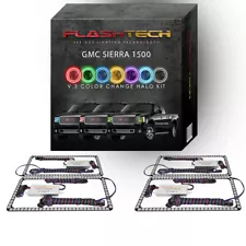 RGB Multi Color Changing LED Halo kit for 2008-2013 GMC Sierra 1500 Headlights