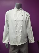 US Chef Coat Uniform 100% Polyester Long Sleeve Cook Jacket Restaurant Workwear