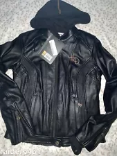 Harley Davidson Women's 110th Anniversary Black Leather Jacket S 97148-13VW Rare