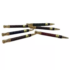 Russ Writing Pens Marbleized Motif Six Sold as a Single Lot Heavy-Duty