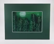 Forest Art Original in Green Color with Colorful mat board by Jason Girard