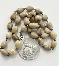 Vintage Chaplet/Rosary Blessed Sacrament Medal Job’s Tears Beads