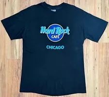 Vintage Hard Rock Cafe Chicago T Shirt Size L Black Single Stitch USA