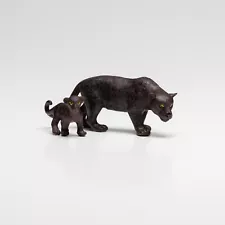 Zaga Toys Black Panther and Cub Figurine, Educational Animal Figurine