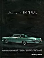 1963 CHRYSLER IMPERIAL Crown Coupe Blue Classic Car Photo AD