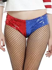 DC Comics Suicide Squad Harley Quinn Costume Sequin Hot Pant