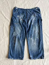 MAGNOLIA PEARL MINERS DENIM JEANS Repaired Distressed Paint