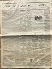 1872 Oakland Newspaper - Buffalo Hunt for Russian - 12 million acres for sale