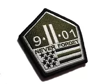 The OD green 911 Remember Patch Hook/loop Morale Military Twin Towers