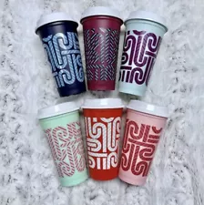 NEW Starbucks Color Changing Set 6 Reusable Hot Cups 2020 Holiday Candy Cane