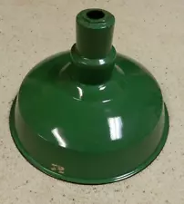 VINTAGE 18" PORCELAIN GAS STATION / BARN LIGHT - GREEN ENAMEL