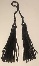 Genuine Leather Black Fringe Tassel Purse Handbag Luggage Charm Accessory Boho