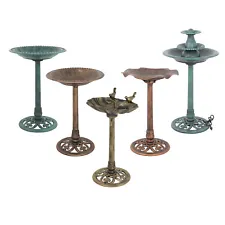 High Quality Pedestal Bird Bath Freestanding Antique Design Garden Backyard