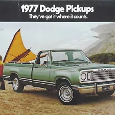 1977 Dodge Pickup Dealer Sales Brochure NOS Lineup Catalog Warlock Crew Cab