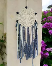 Hand Crafted Crochet Dream Catcher 12"D Boho Artistry