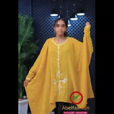 Ethiopian Traditional Yellow Summer Dress 100% Cotton one size M