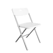 Resin Seat & Back Folding Chair, White