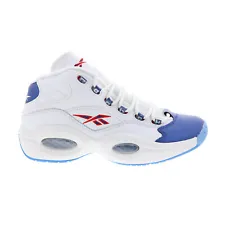 Reebok Question Mid Mens White Leather Lace Up Athletic Basketball Shoes