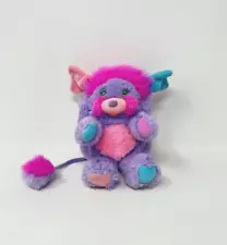 Vtg Mattel Popples PRETTY BIT Purple Pink & Teal Stuffed Animal Plush 1985 8"