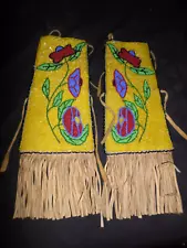 Fine Antique Native American Beadwork Band Gauntlet