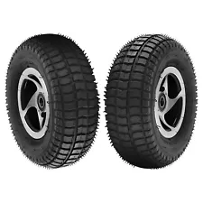 2PC 9x3.50-4 Heavy-Duty Front Tire & Rim for 180/350W Motor Scooter Transaxle