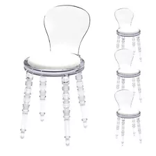 Set of 4 Acrylic Vanity Chair, Modern Makeup Chair, Dining Chair for Home Room