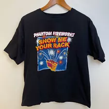 Phantom Fireworks Employee T-Shirt Show Me Your Rack Adult Size M Black