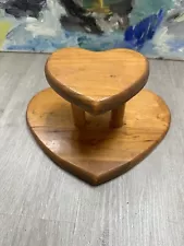 Vintage Heart Shaped Wooden Towel Rack Cupcake Stand