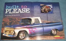 1962 Chevy C/10 Custom Pickup Vintage Article "Built to Please" C10