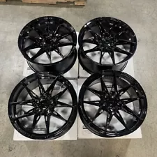 Used 18x8.5 Disco FG13 5x112 35 73.1 Gloss Black Wheels set-4