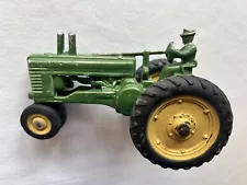 Vintage Antique Cast Original John Deere A Tractor with Farmer Man 1:24 approx.