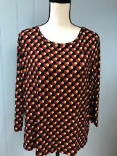 Jasmine & Juliana 3/4 Sleeve Pullover Stretch Top Size L