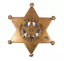 Texas Ranger Badge, Reproduction, Heavy Copper