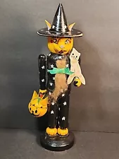 Kurt Adler Halloween Cat Nutcracker Nutcatters Sweet Witch Cat READ