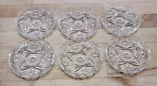 Set of 6 Vintage Anchor Hocking Prescut Star Of David Glass Coasters