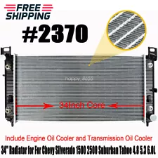 2370 34'' Radiator for For Chevy Silverado 1500 2500 Suburban Tahoe 4.8 5.3 6.0L