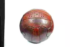 Vintage Style GenuiNe REAL LEATHER Soccer ball, 18 Panels, Size 5.