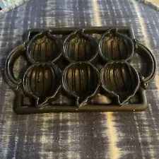 Cast Iron Pumpkin Mold 6 Molds 7x5.5 Halloween