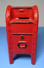 Heavy Cast Iron Red U.S. Mail Mailbox Coin Bank - 5 1/2" Tall