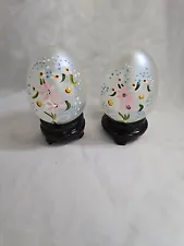 hand painted glass eggs vintage